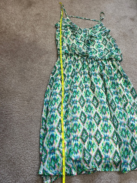Lush Strappy Green Spring Summer Dress: Small Fresh Colors Fully lined - Picture 8 of 8